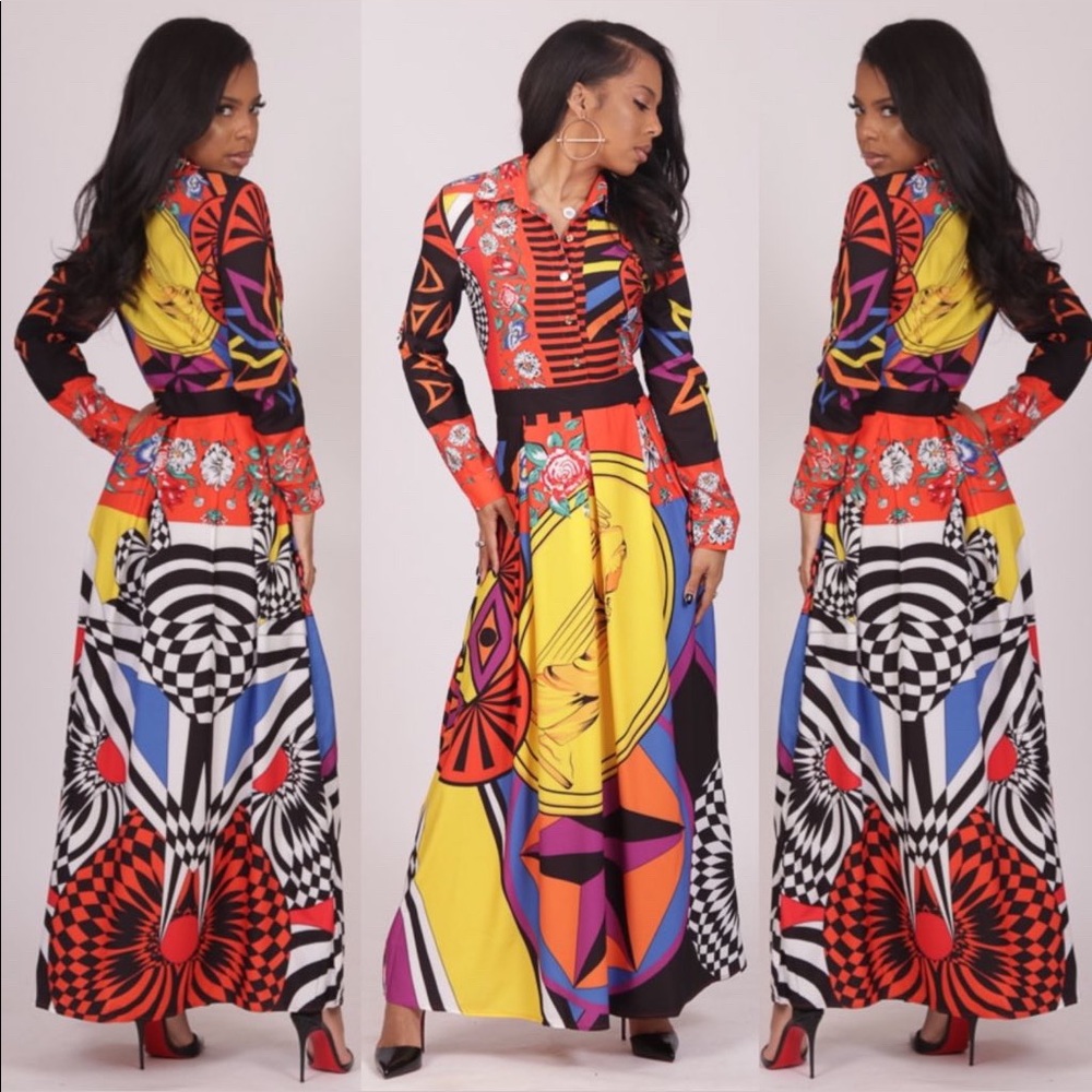 Mosaic Maxi Dress-Price is Firm